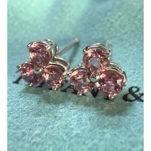 Tiffany & Co. 18k White Gold Sparkler Tourmaline Pierced Stud Earrings